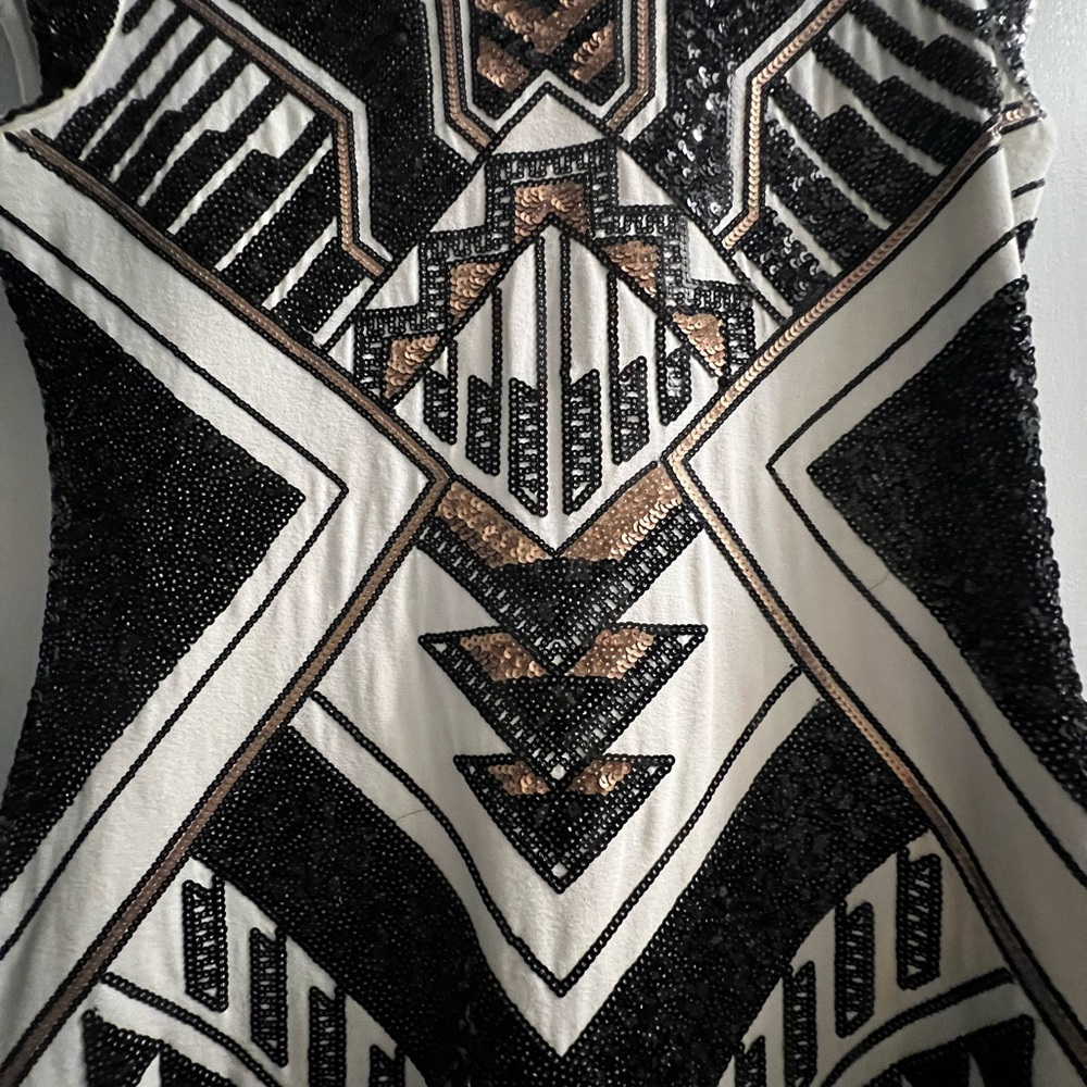 Express Stunning Aztec Sequin Women’s Medium Mini Dress - Picture 4 of 16